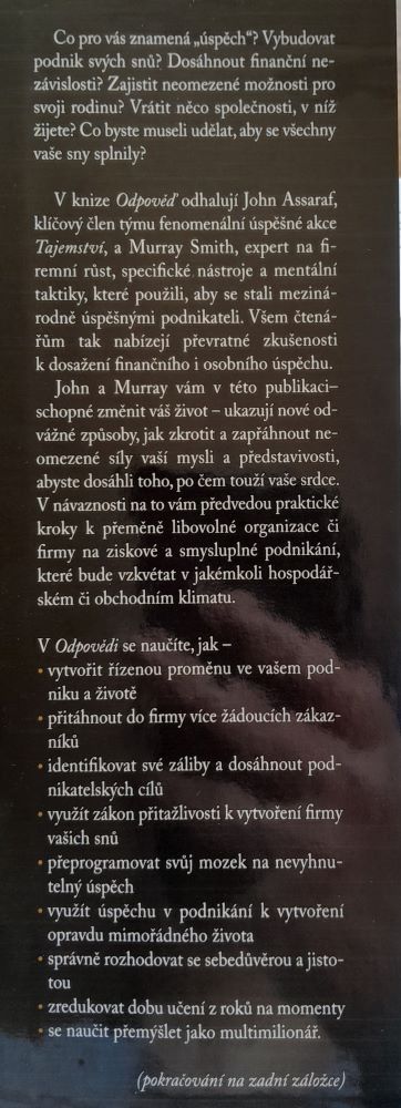 Odpověď / Vybudujte firmu v jakémkoli oboru, staňte se finančně svobodnými a prožijte mimořádný život