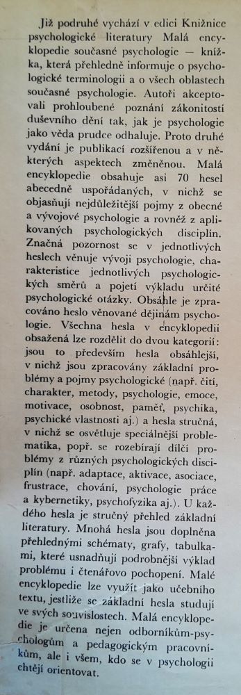 Malá encyklopedie současné psychologie / Knižnice psychologické literatury