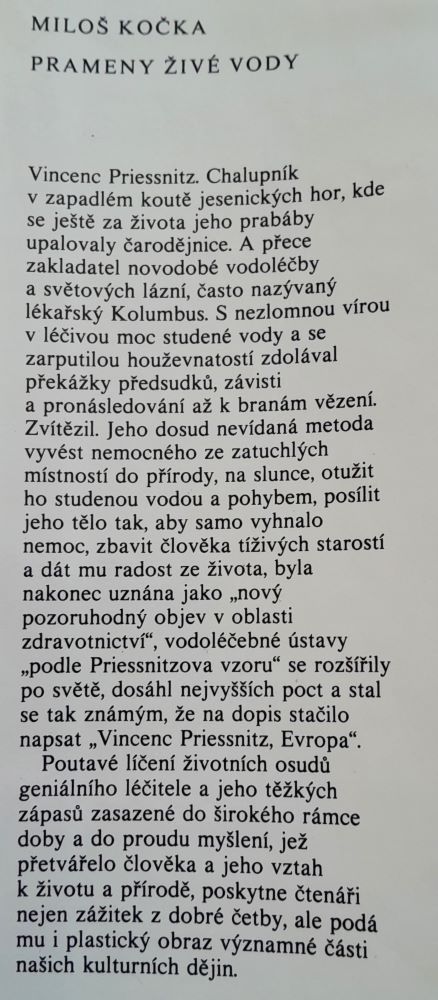 Prameny živé vody / Životopis geniálneho liečiteľa Vincenza Priessnitza, zakladateľa modernej vodoliečby