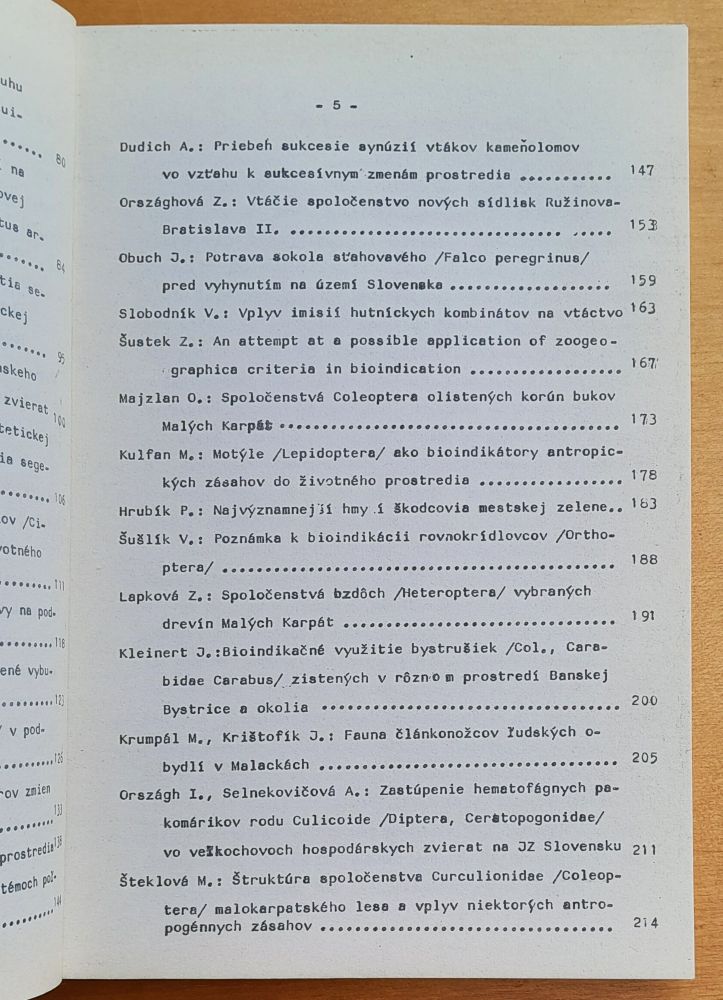 Živočíšstvo ako indikátor zmien životného prostredia