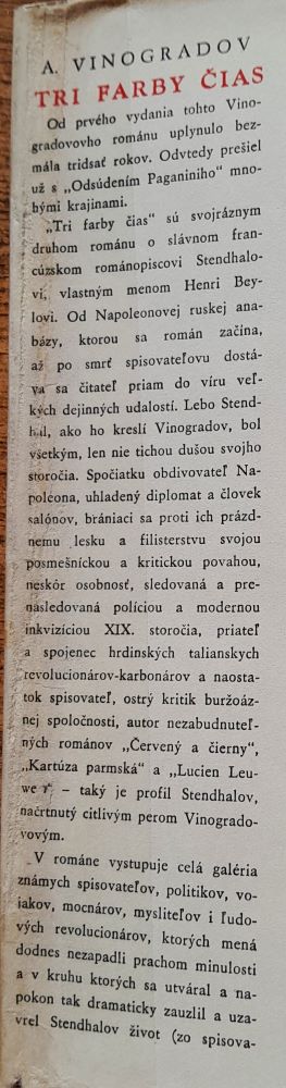 Tri farby čias / Životopisný román románopisca Stendhala - vlastným menom Henri Beyl / SPKK