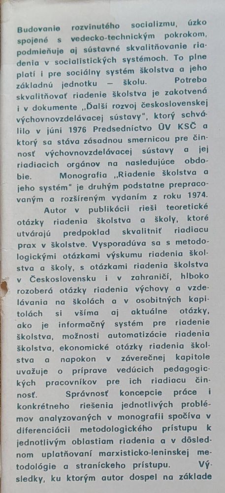 Riadenie školstva a jeho systém