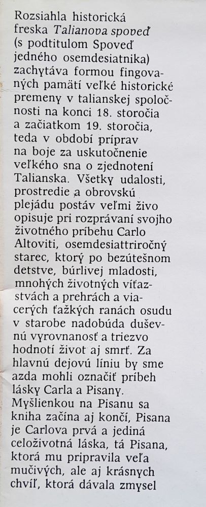 Talianova spoveď