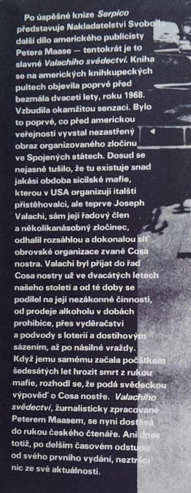 Valachiho svědectví / o zákulisí organizovaného zločinu 20. stol. ve Spojených státech.