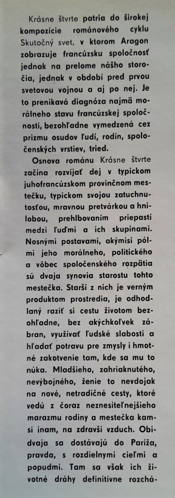 Krásne štvrte / Druhý diel románového cyklu Skutočný svet / Louis Aragon