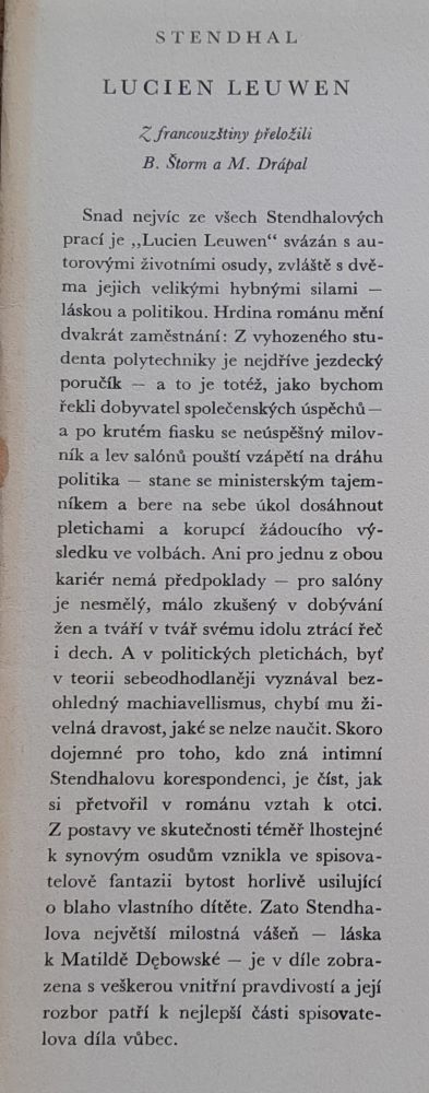 Lucien Leuwen / Spisy Stendhalovy / Svazek třetí