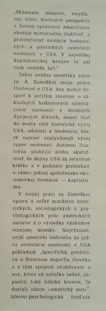 Osobnosť v USA / Kritika buržoáznej ideológie a revizionizmu