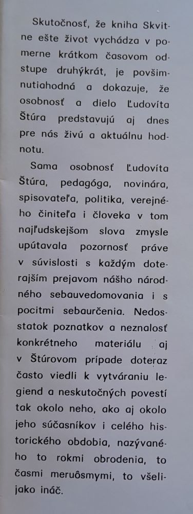 Skvitne ešte život / Kniha o Ľudovítovi Štúrovi