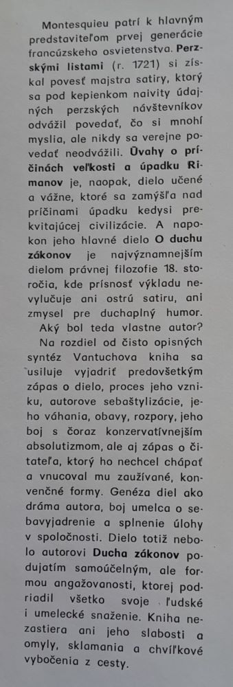 Ch.-L. Montesquieu, zápas o dielo
