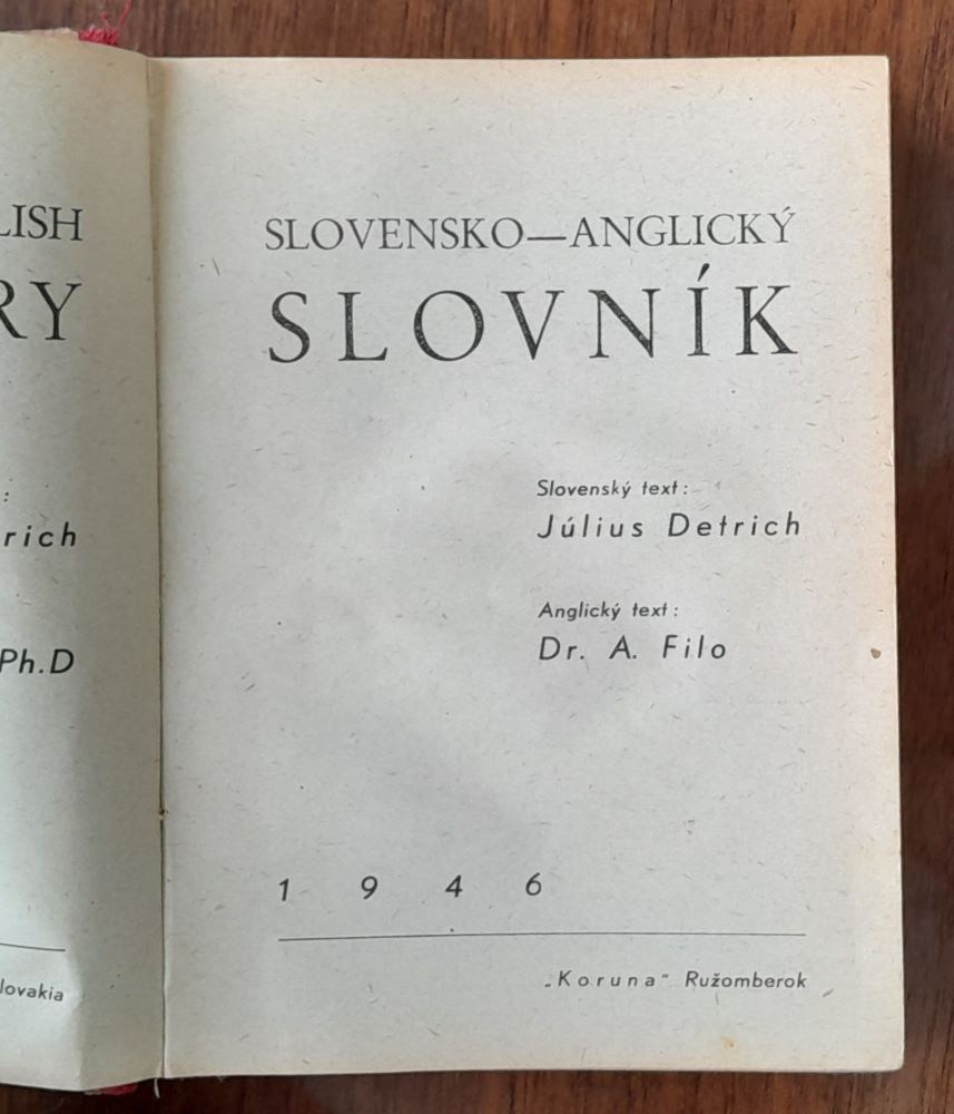 Slovník slovensko-anglický / Dictionary slovak-english