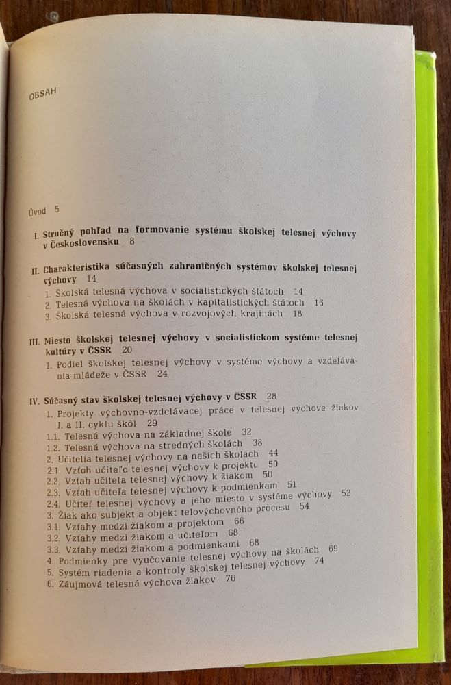 Školská telesná výchova v systéme výchovy a vzdelávania mládeže v ČSSR