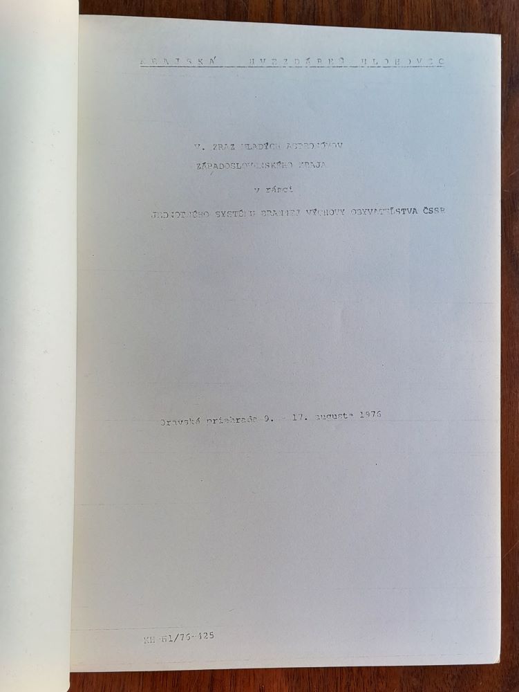 Zraz mladých astronómov Západoslovenského kraja v rámci Jednotného systému brannej výchovy obyvateľstva ČSSR