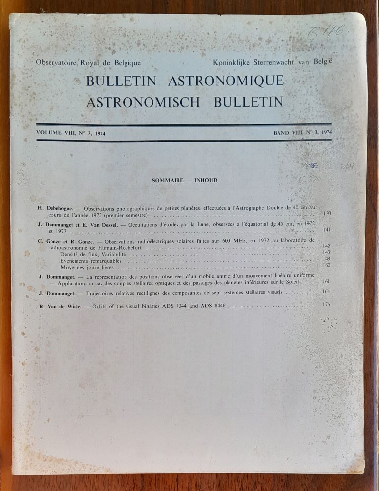 Bulletin Astronomique / Astronomisch Bulletin / No 1-1972 + 2-1973 + 3-1974 + 4-1975 + 5-1975 + 6-1976 / 6 kusov