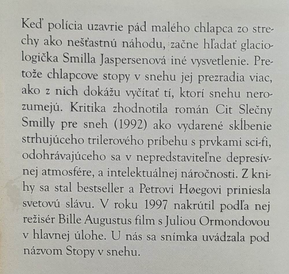 Cit slečny Smilly pre sneh / Svetová knižnica SME 20. storočie - zväzok č. 11