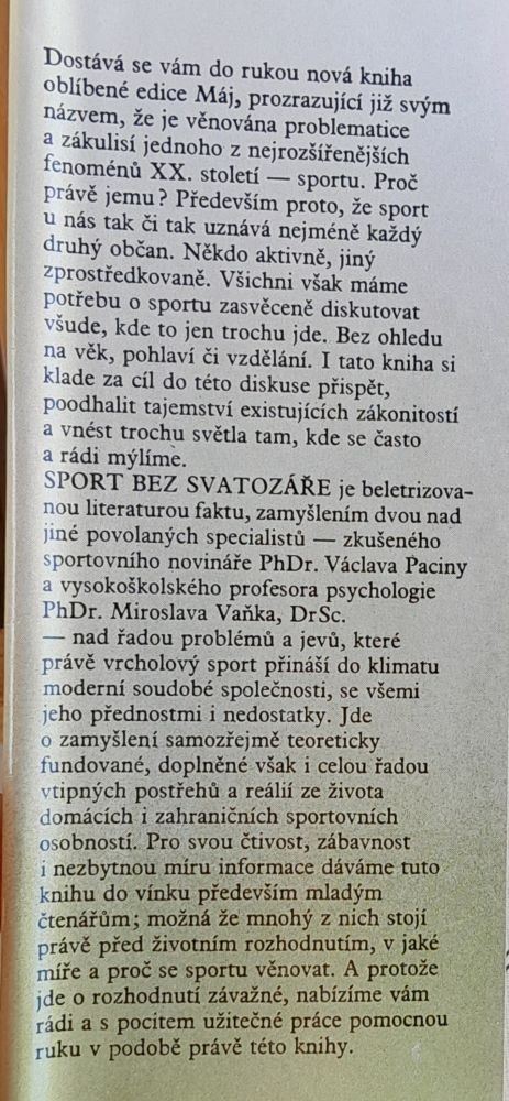 Sport bez svatozáře / Edice Máj