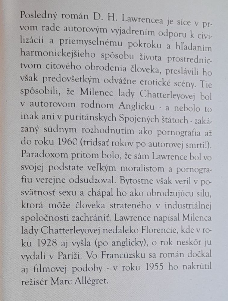 Milenec lady Chatterleyove / Svetová knižnica SME 20. storočie - zväzok č. 18
