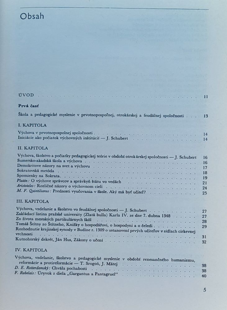 Výber z prameňov k dejinám školstva a pedagogiky / Vysokoškolské učebnice a príručky