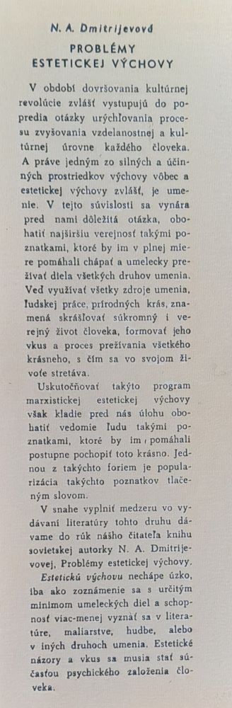 Problémy estetickej výchovy