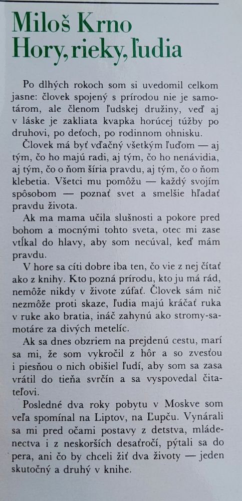 Hory, rieky, ľudia
