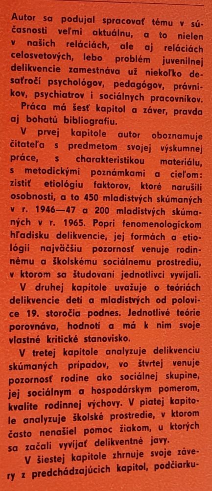 Delikvencia detí a mladistvých / Základné pedagogické a psychologické diela