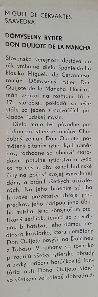 Dômyselný rytier Don Quijote de la Mancha 1.