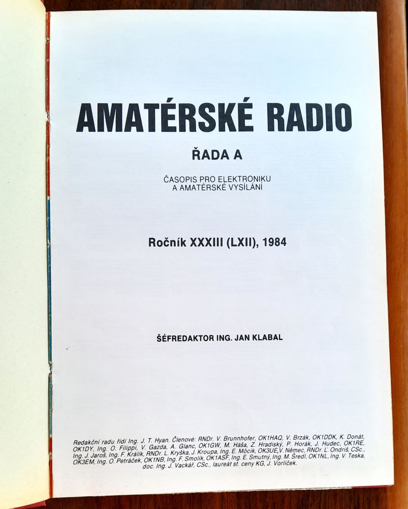 Amatérské radio / Časopis pro radiotechniku a amatérské vysílání / Řada A - Zviazaný mesačník 12 čísel