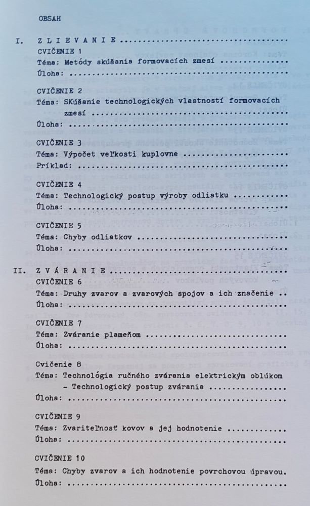 Technológia I / Návody na cvičenia