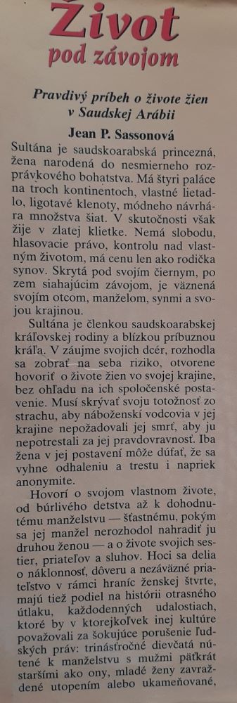 Život pod závojom / Pravdivý príbeh o živote žien v Saudskej Arábii