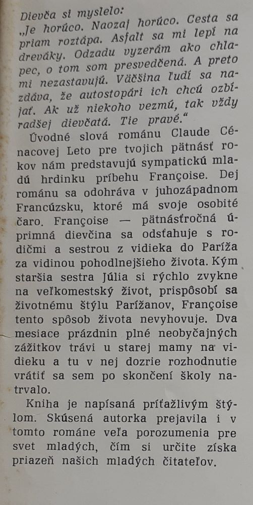 Leto pre tvojich pätnásť rokov / Edícia Čajka