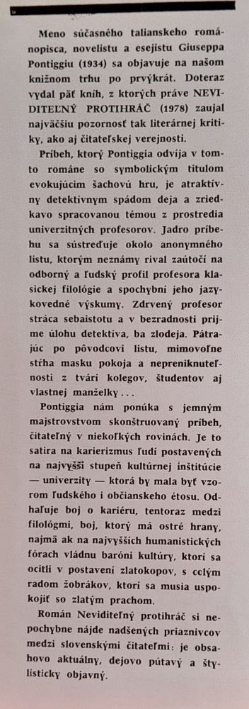 Neviditeľný protihráč / Členská knižnica Pravda / Il giocatore invisibile