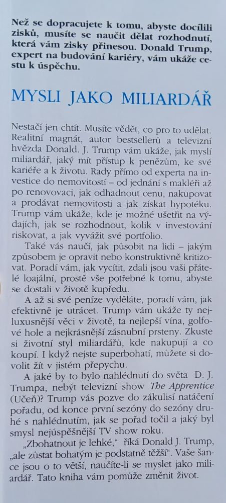 Trump / Mysli jako miliardář / Všechno o úspěchu, obchodu s nemovitostmi a o životě