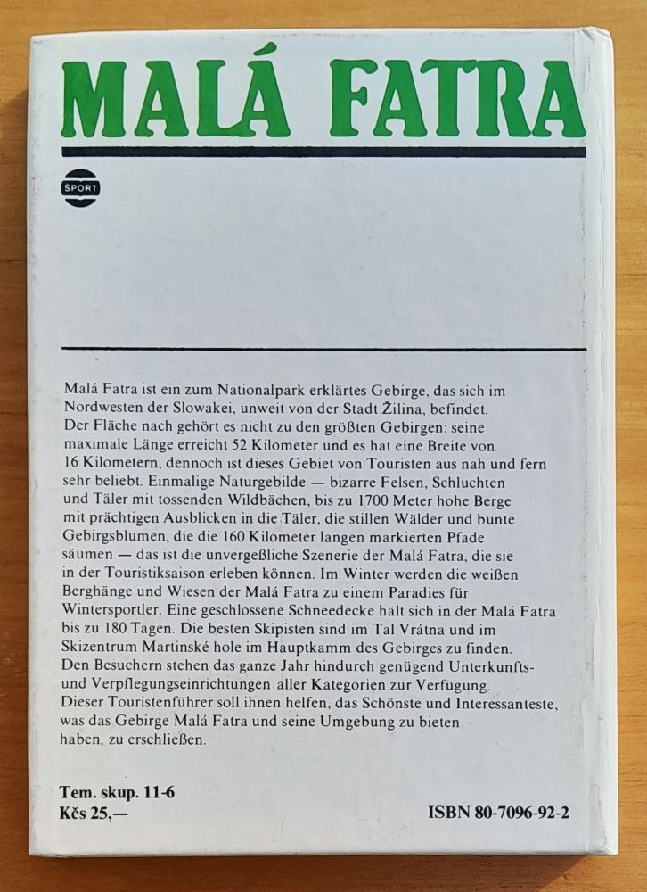 Malá Fatra + mapa / Touristenfuhrer / Turistický sprievodca