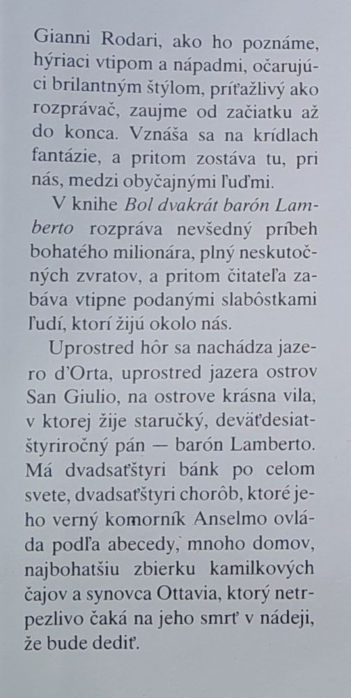 Bol dvakrát barón Lamberto / Klub mladých čitateľov
