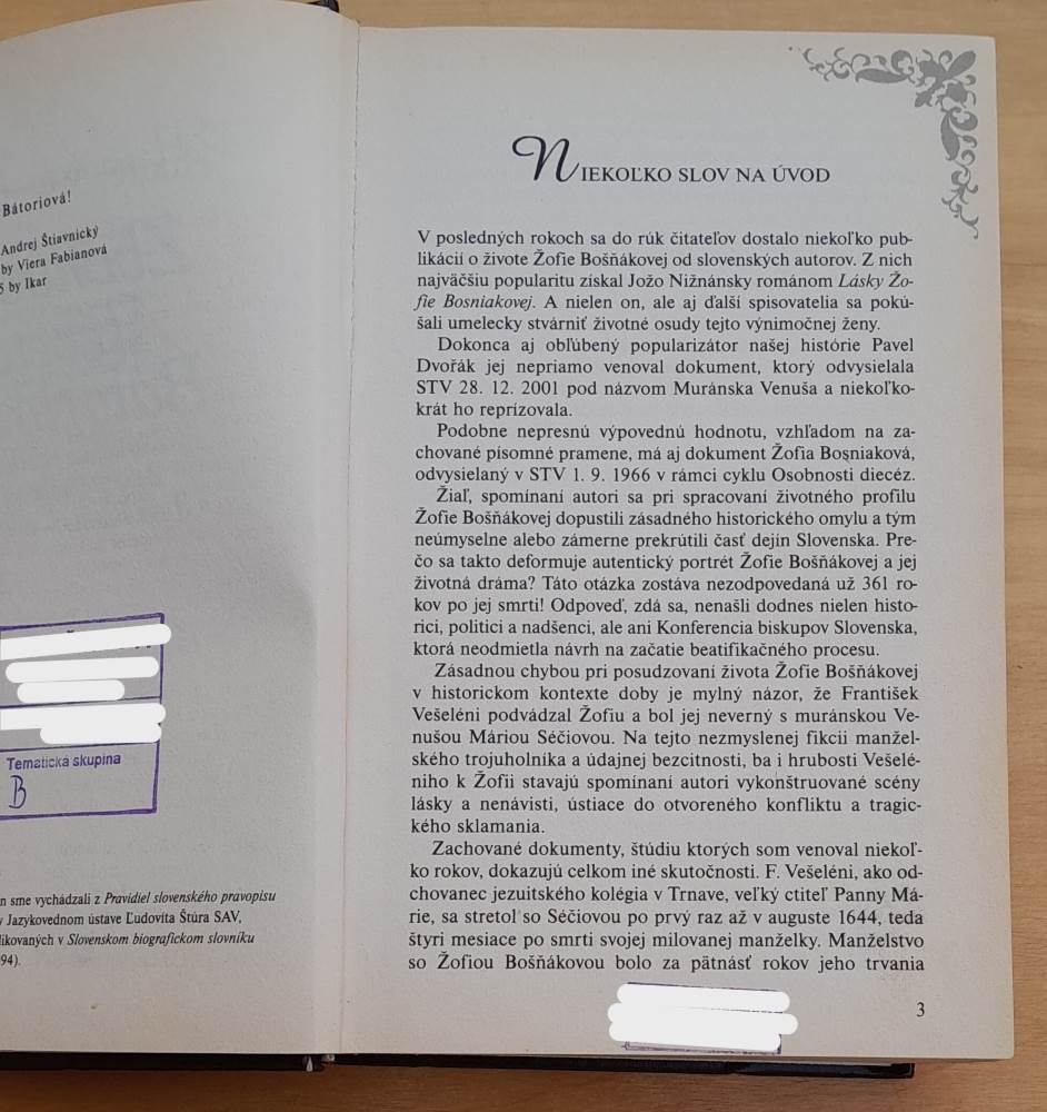 Zbohom, Alžbeta Bátoriová / Strhujúci príbeh Žofie Bošňákovej a Anny Rosiny Listiusovej