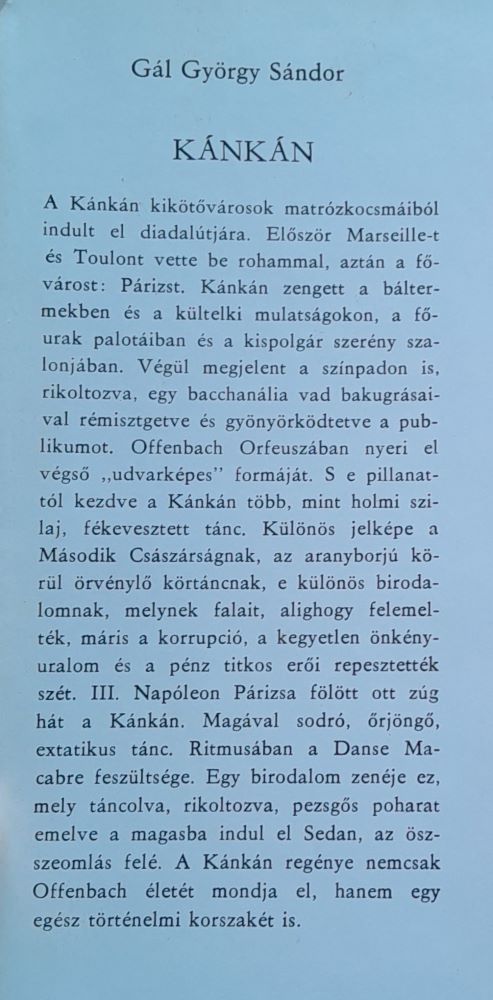 Kánkán / Jacques Offenbach Életregénye / Životopis Jacquesa Offenbacha