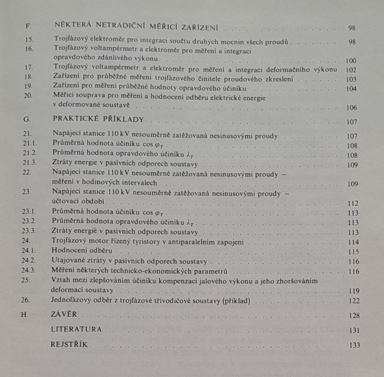 Měření, hodnocení a kvalita odběru elektrické energie v provozu tyristorových zařízení