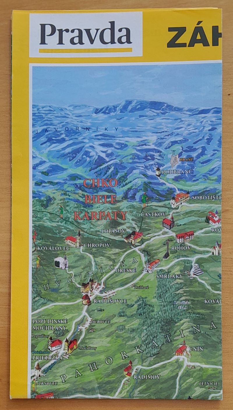Ručne maľovaná mapa / Záhorie - mapa č. 3 / Trnavsko - mapa č. 4