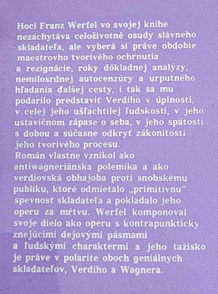 Verdi / Román opery / Osudy slávnych