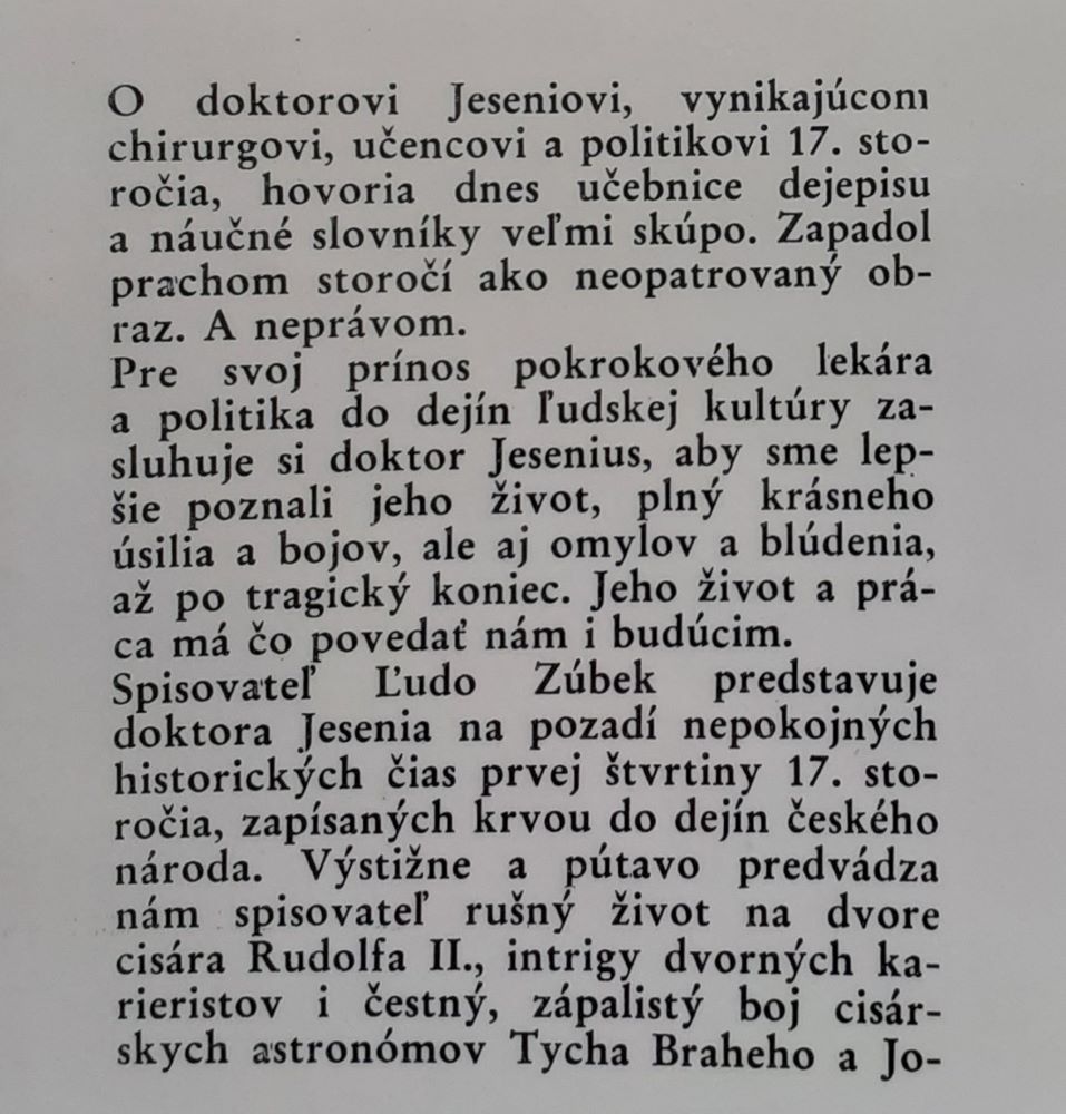 Doktor Jesenius / Bol slovenský lekár, prírodovedec, filozof aj autor vedeckých spisov a človek politicky aktívny / Hviezdoslavova knižnica