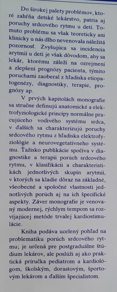Arytmie v detskom veku / Edícia pre postgraduálne štúdium lekárov a farmaceutov