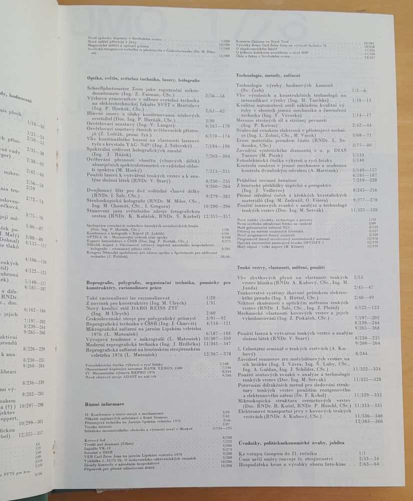 Jemná mechanika a optika 1976 / mesačník čísla 1 - 12