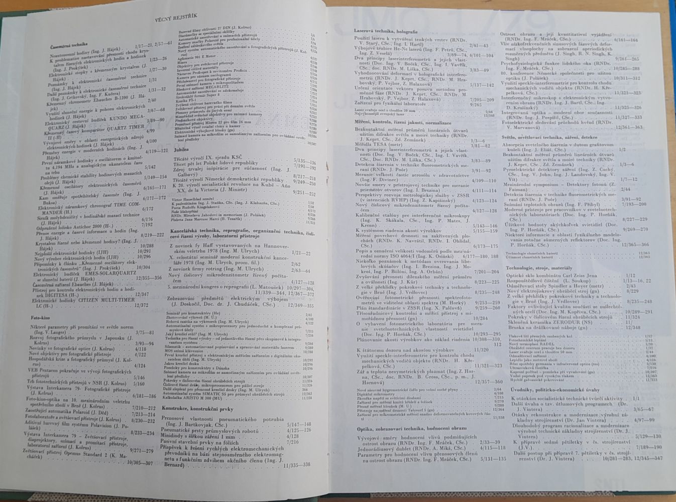 Jemná mechanika a optika 1979 / mesačník čísla 1 - 12