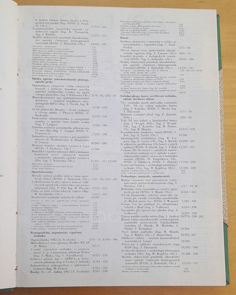Jemná mechanika a optika 1983 / mesačník čísla 1 - 12