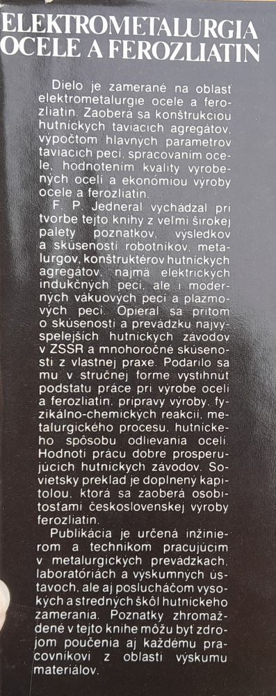 Elektrometalurgia ocele a ferozliatin / Edícia hutníckej literatúry
