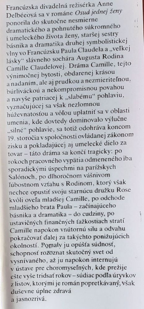 Osud jednej ženy (Camille Claudel - sochárka)