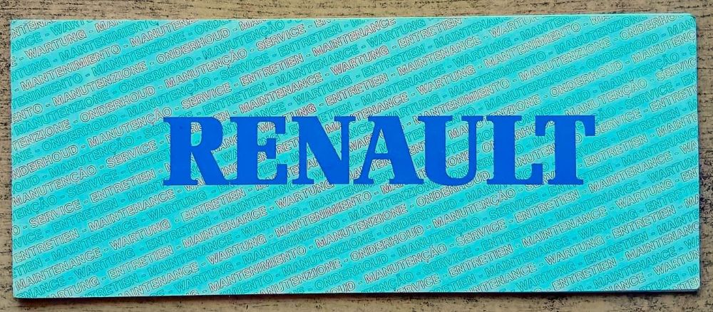 Renault / Technická príručka / Karta zákazníka - 1988