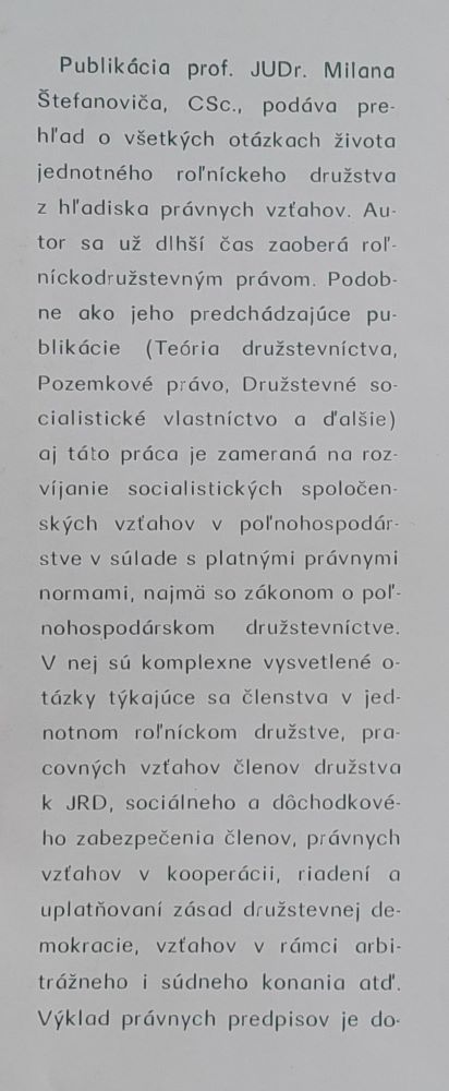 Právne vzťahy JRD