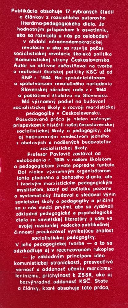 K histórii československej socialistickej školy