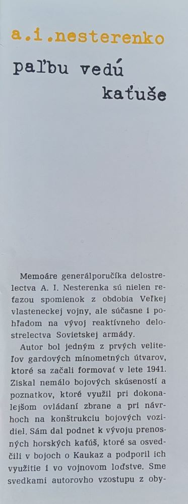 Paľbu vedú kaťuše / Edícia Memoáre
