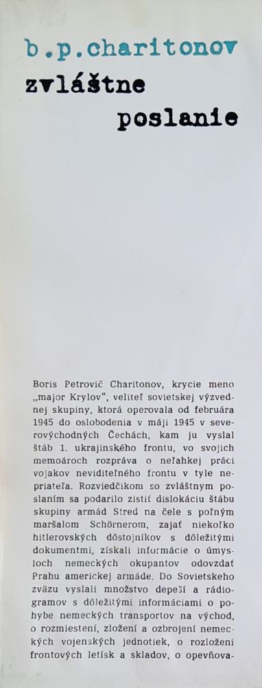 Zvláštne poslanie / Edícia Memoáre